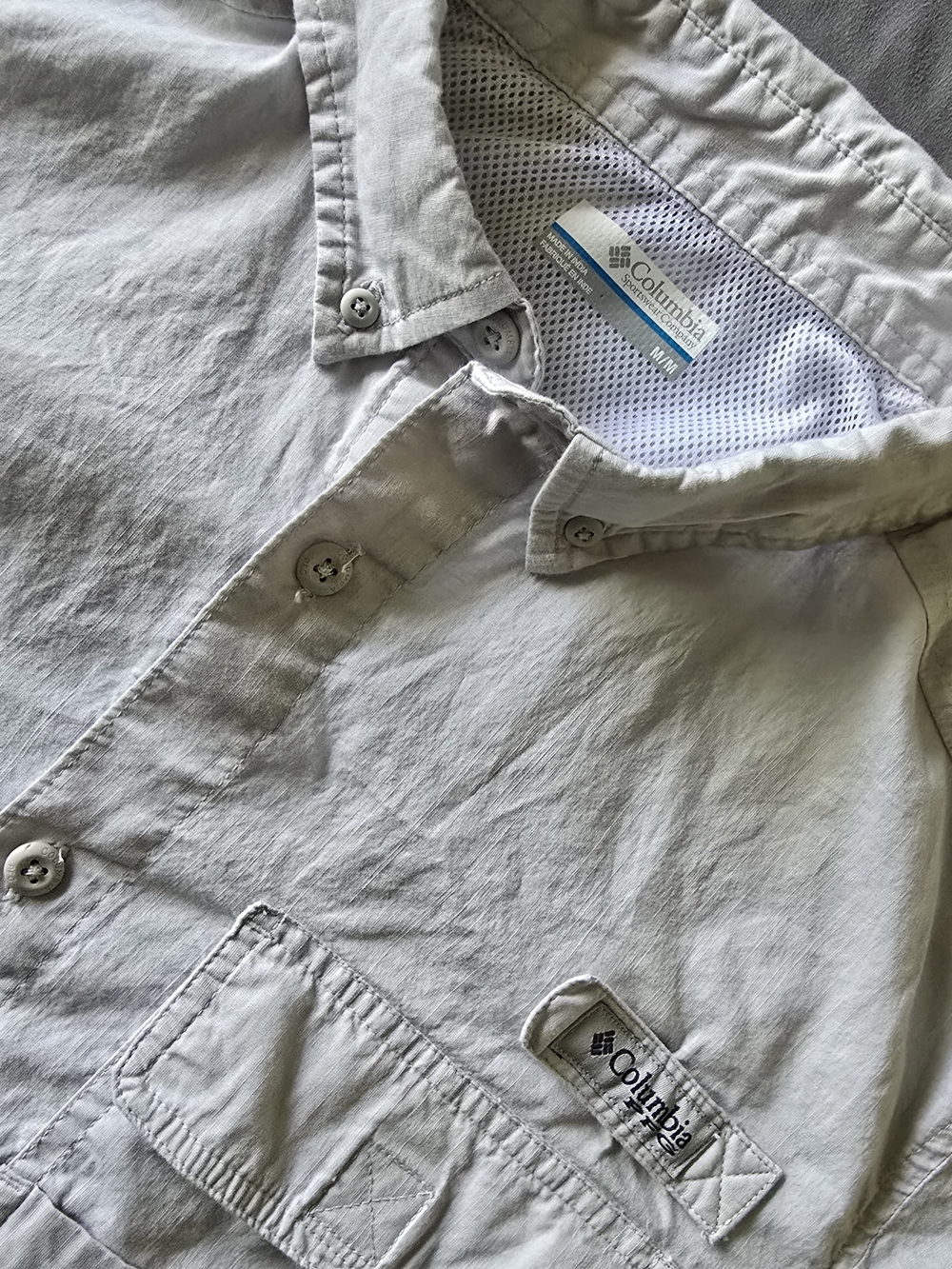 Columbia Lightweight Button-Front Shirt Jacket - Light Gray
